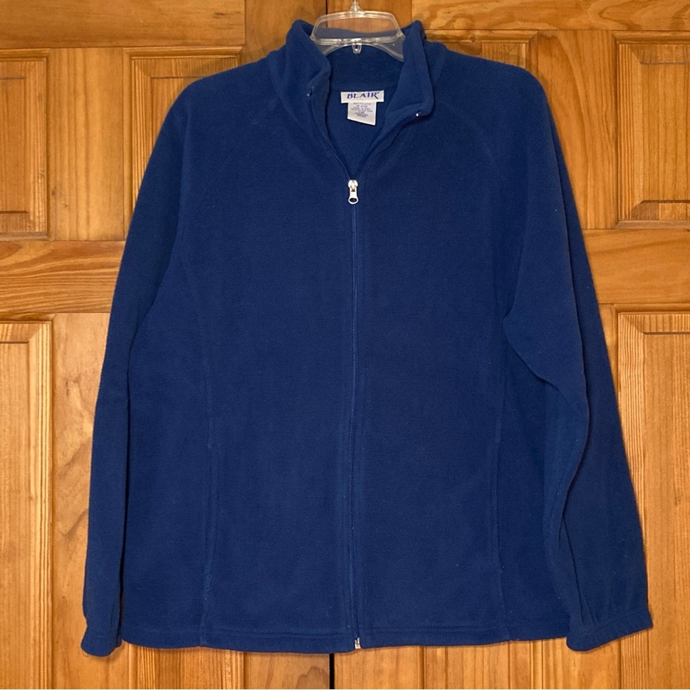 EUC Blair Vintage 90s Fleece Jacket Lightweight Blue Women's Size L Large